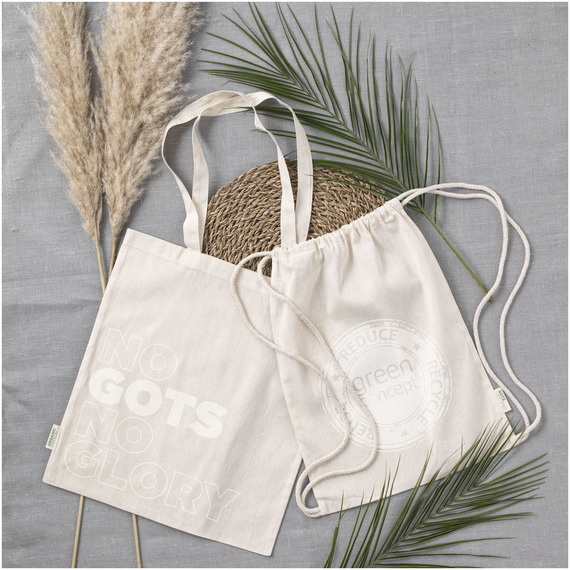 Sac à dos en coton biologique avec cordon Orissa 100 g/m² GOTS  publicitaire