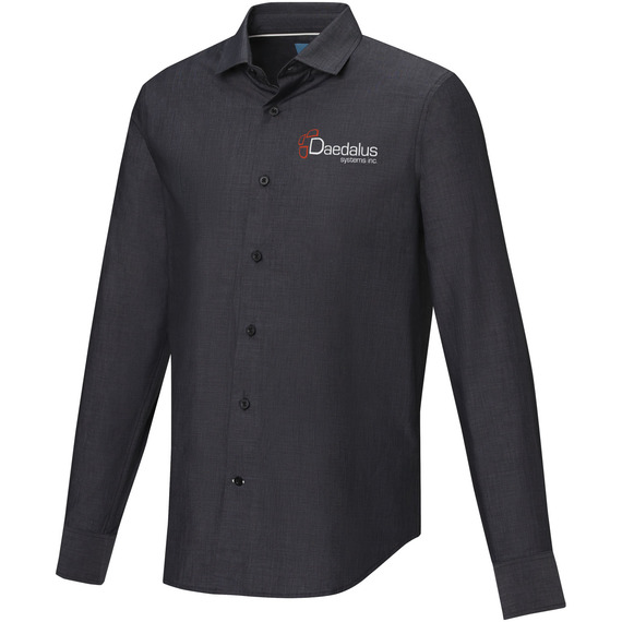 Chemise publicitaire Cuprite certifiée GOTS à manches longues pour homme