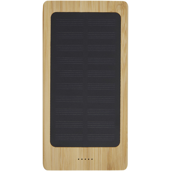 Batterie publicitaire de secours solaire Alata de 8 000 mAh en bambou