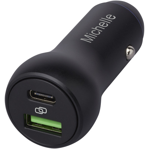 Chargeur publicitaire de voiture Pilot double USB-C/USB-A de 55 W