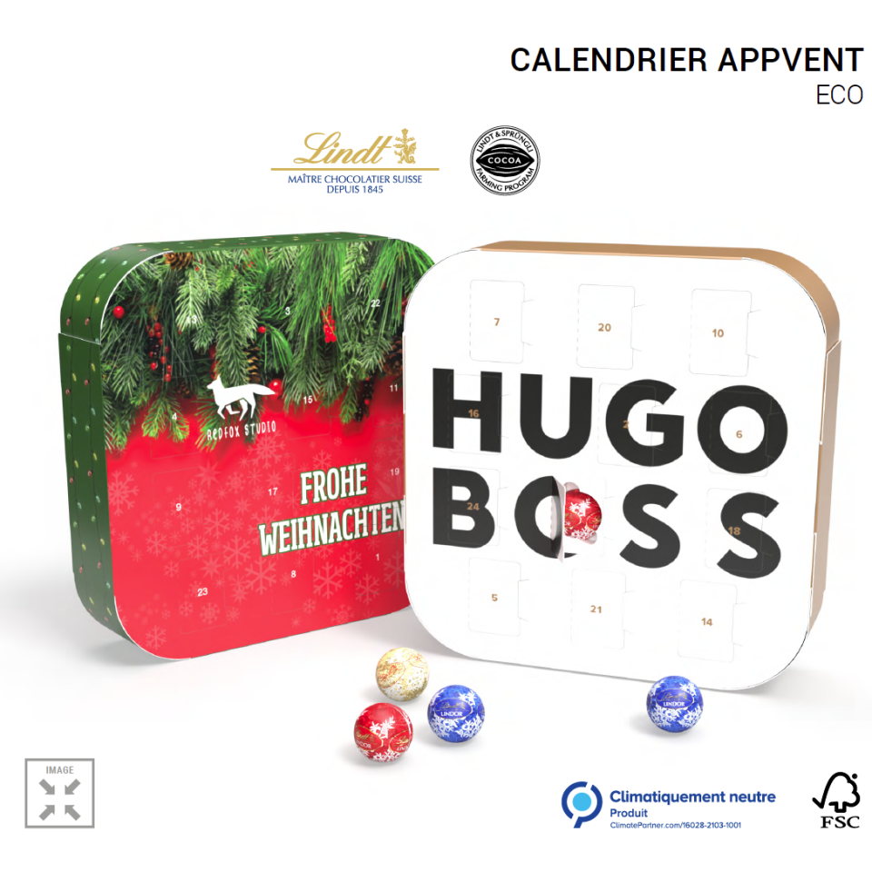 Calendrier de l’avent personnalisable innovant dans un format APP moderne LINDT