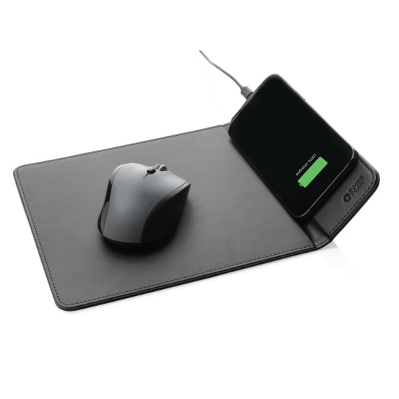 Tapis de souris  publicitaire en PU RCS avec chargeur 10W Swiss Peak