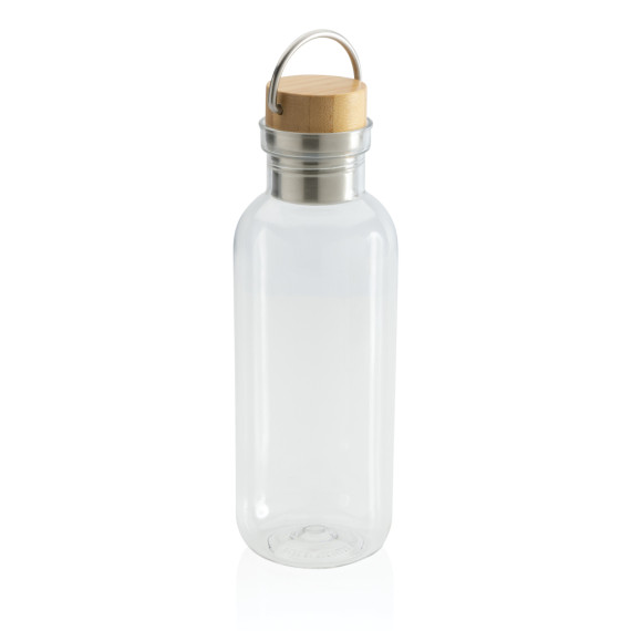 Bouteille publicitaire 680ml en rPET GRS, couvercle en bambou FSC®