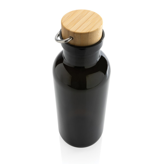 Bouteille publicitaire 680ml en rPET GRS, couvercle en bambou FSC®