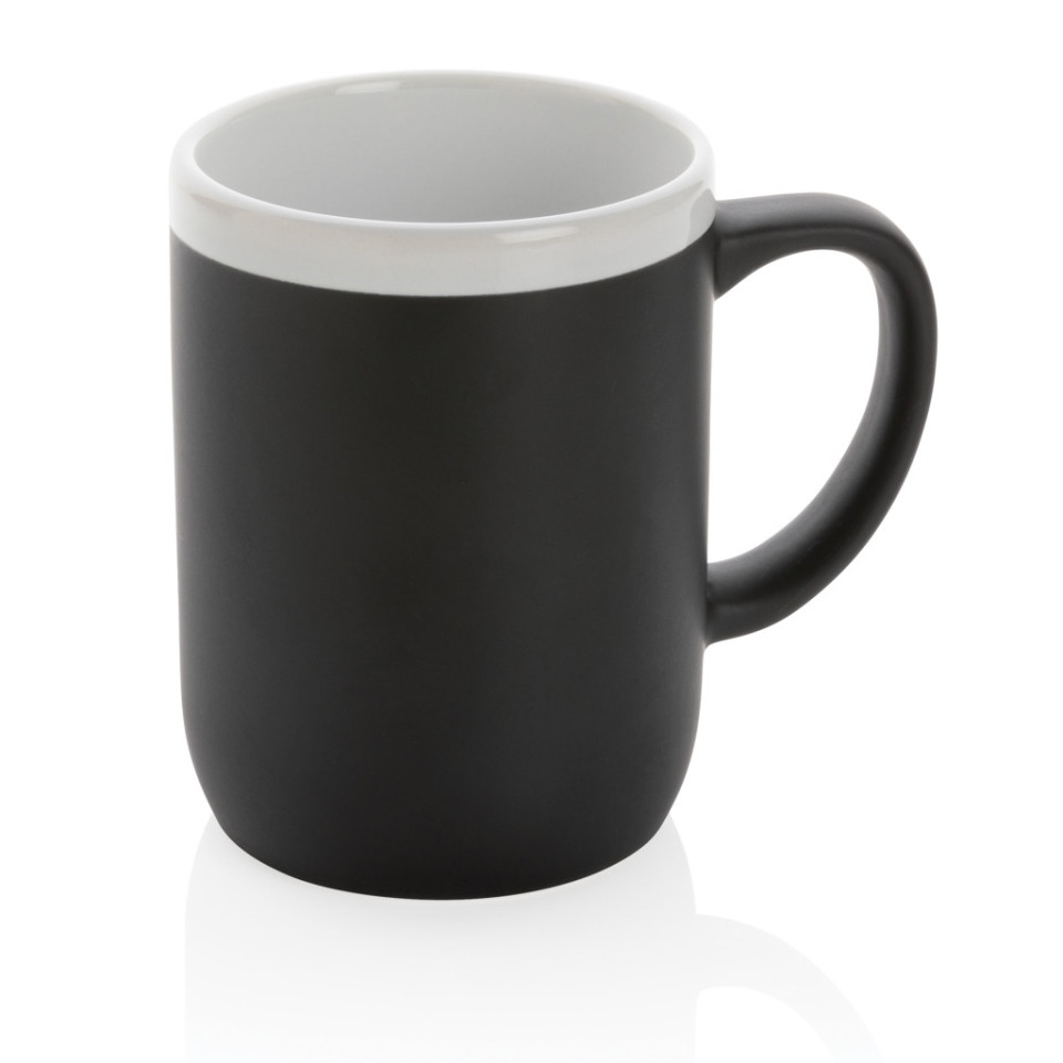 Mug publicitaire en céramique avec bord blanc