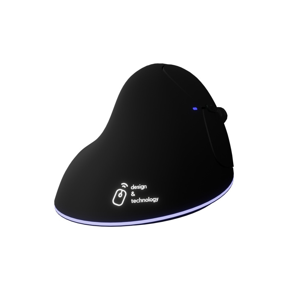 Souris sans fil ergonomique publicitaire logo lumineux rubber antibactérien SCX Design