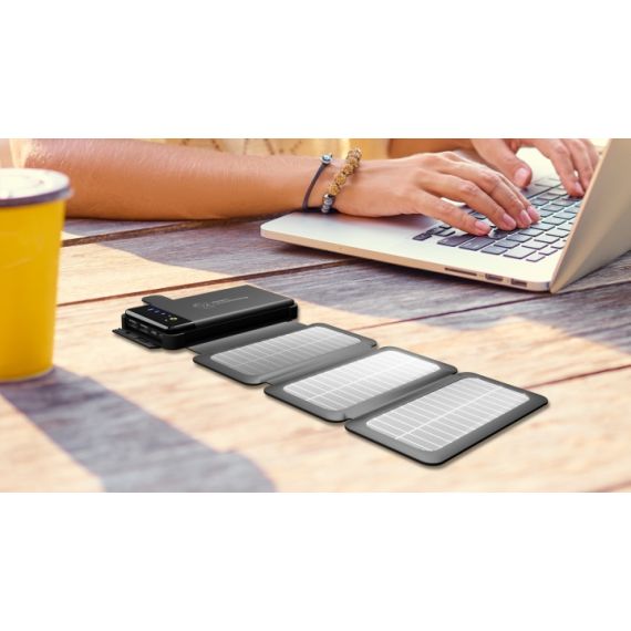 Powerbank publicitaire solaire 8000 mAh logo lumineux SCX Design