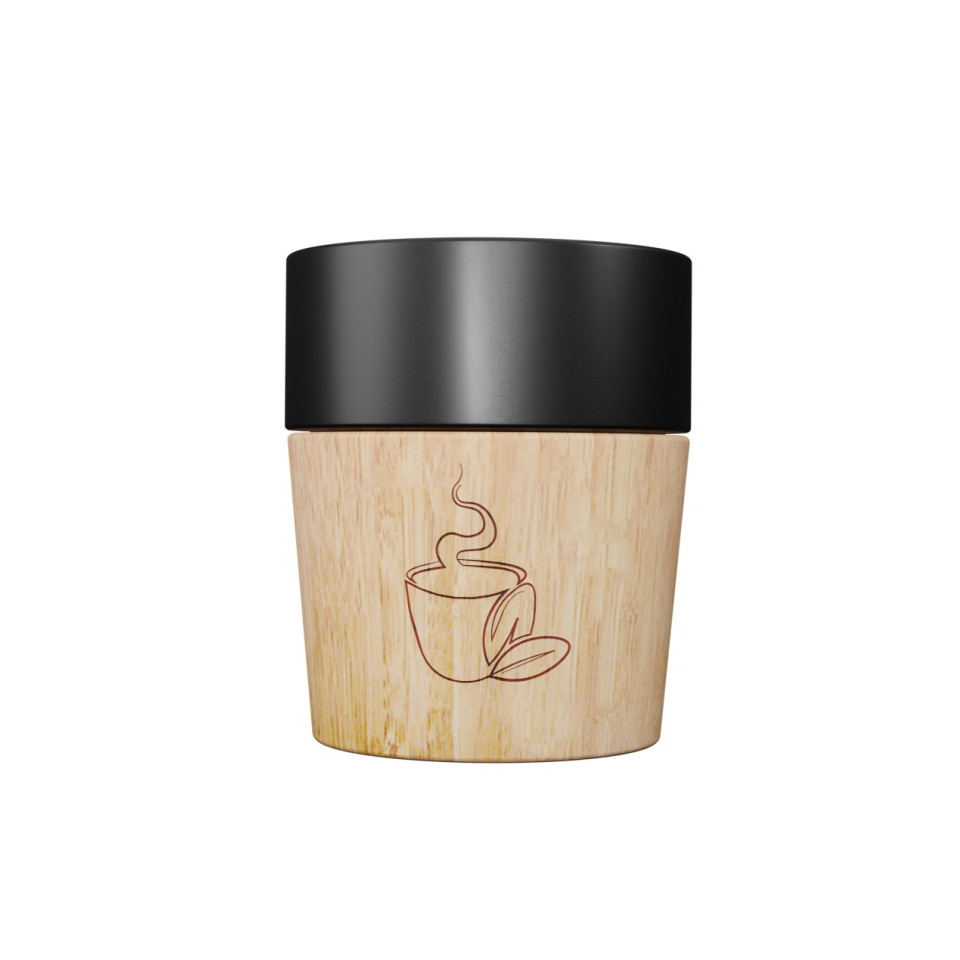 Coffret de 4 tasses publicitaire céramique et bois logo lumineux SCX Design