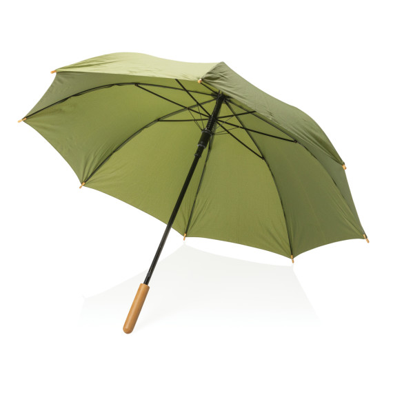 Parapluie publicitaire 23" en rPET et bambou ouverture auto Impact AWARE écologique