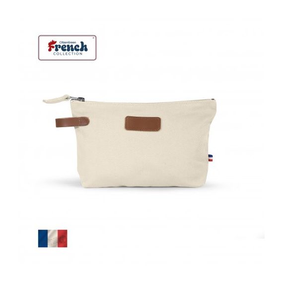 Trousse fermeture zippée 100% coton biologique 360gr personnalisabe fabriqué en France