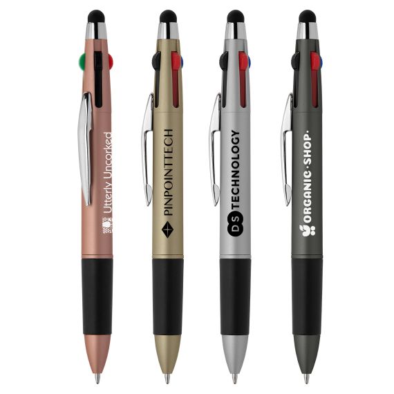 Stylo bille stylet 4 couleurs publicitaire express Goldstar Quattro Softy