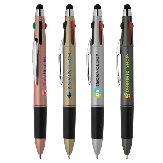 Stylo bille stylet 4 couleurs publicitaire express Goldstar Quattro Softy