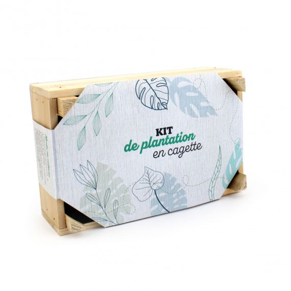 Kit de plantation en cagette bois publicitaire