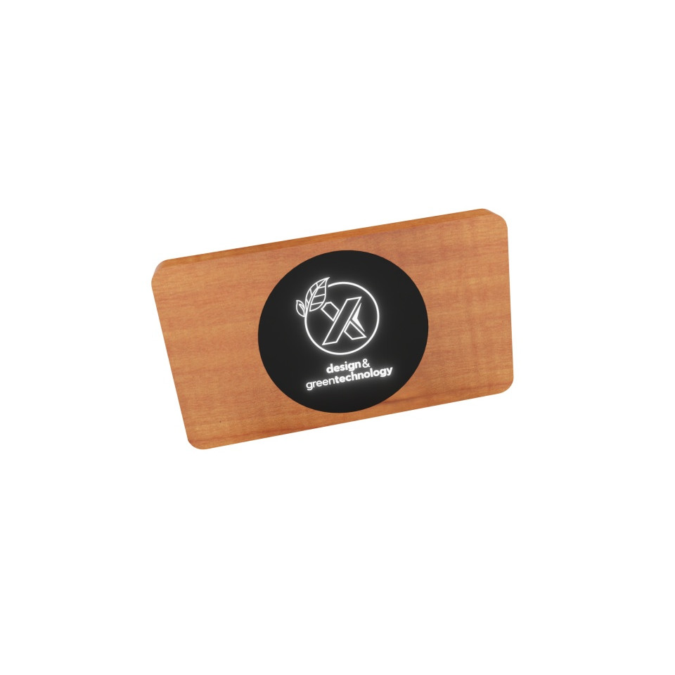 Powerbank publicitaire wireless extra wood 5000 SCX design Logo lumineux 