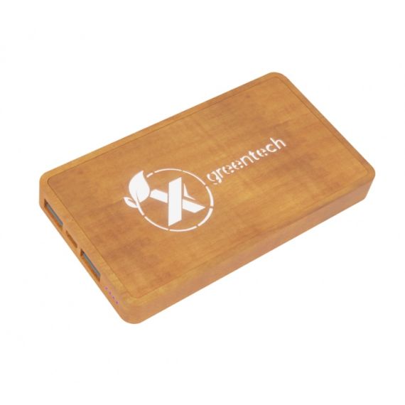 Powerbank publicitaire 100% bois Wireless SCX design Logo lumineux