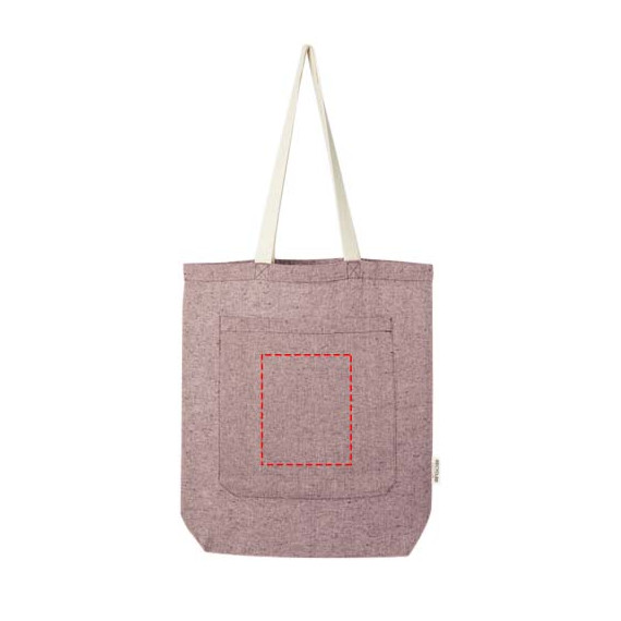 Sac publicitaire shopping Pheebs en coton recyclé 150 g/m² de 9 l avec poche avant