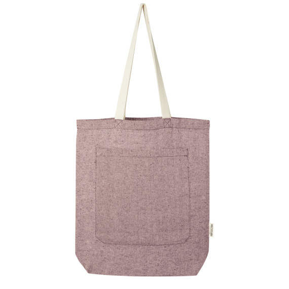 Sac publicitaire shopping Pheebs en coton recyclé 150 g/m² de 9 l avec poche avant