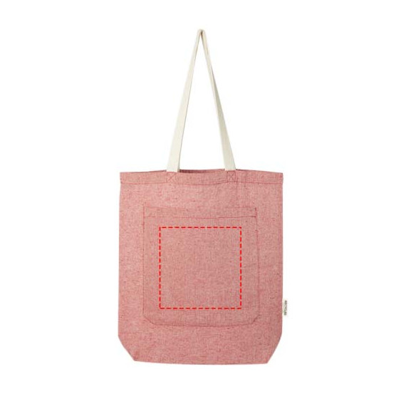 Sac publicitaire shopping Pheebs en coton recyclé 150 g/m² de 9 l avec poche avant