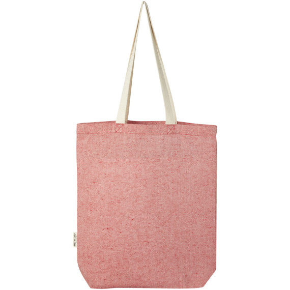 Sac publicitaire shopping Pheebs en coton recyclé 150 g/m² de 9 l avec poche avant