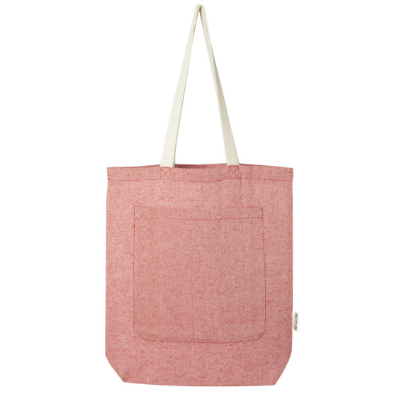 Sac publicitaire shopping Pheebs en coton recyclé 150 g/m² de 9 l avec poche avant