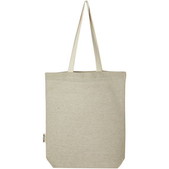 Sac publicitaire shopping Pheebs en coton recyclé 150 g/m² de 9 l avec poche avant