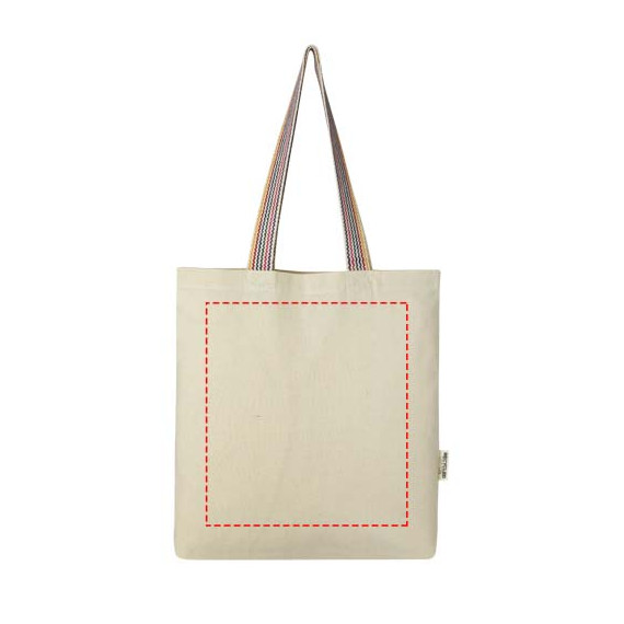 Sac publicitaire shopping Rainbow de 5 l en coton recyclé 180 g/m²