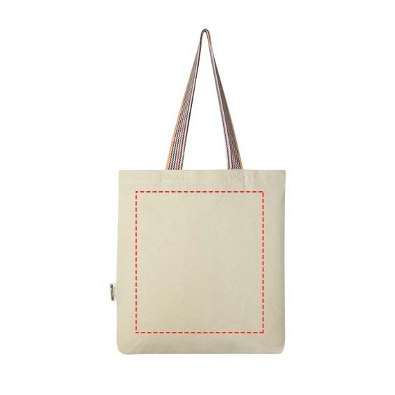 Sac publicitaire shopping Rainbow de 5 l en coton recyclé 180 g/m²