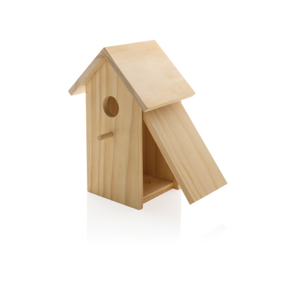 Maison publicitaire pour oiseaux en bois FSC®