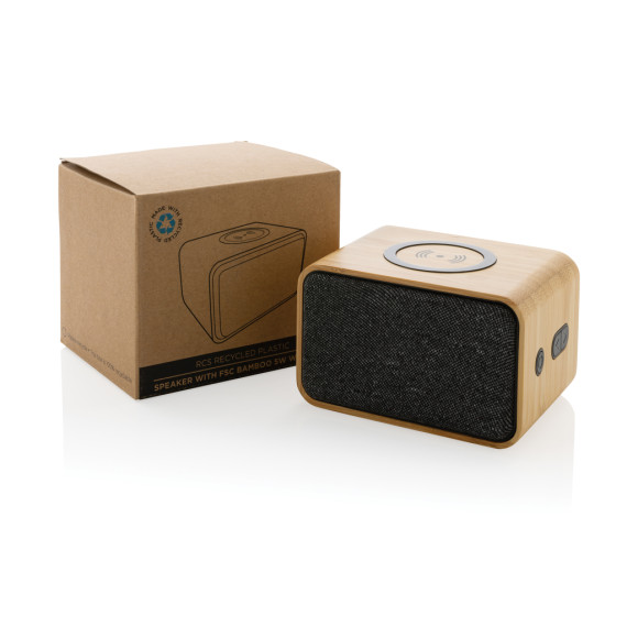 Enceinte publicitaire 5W en plastique recyclé RCS et bambou FSC®