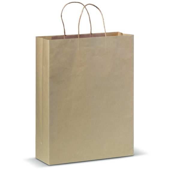 Sac papier kraft express fabriqué en Europe personnalisé en quadrichromie 100g FSC 32x12x41 cm