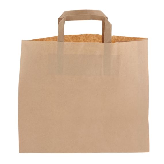 Sac papier kraft brun express avec poignée en papier personnalisable en quadri 70g Europe FSC