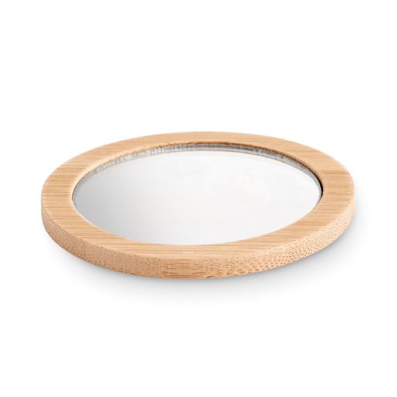 Miroir de poche en bambou personnalisable