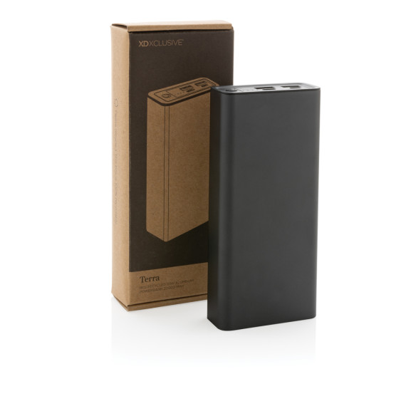 Powerbank publicitaire 20.000 mAh et 20W en aluminium RCS Terra recyclé