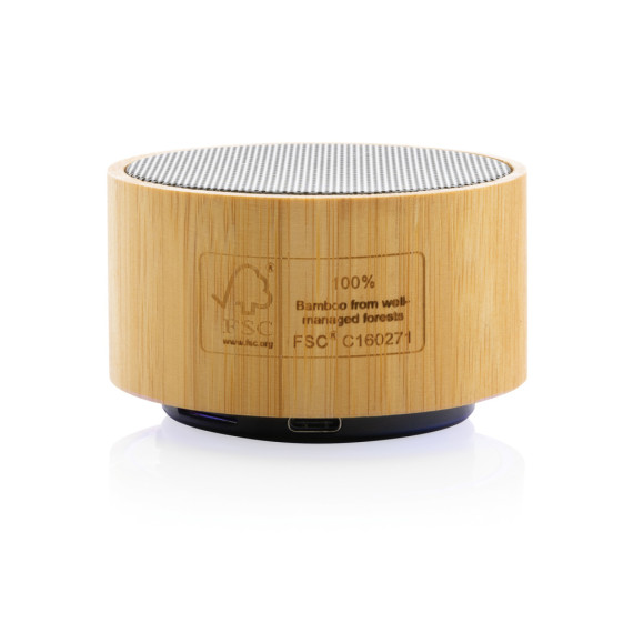 Enceinte publicitaire 3W en bambou FSC® et ABS RCS recyclée