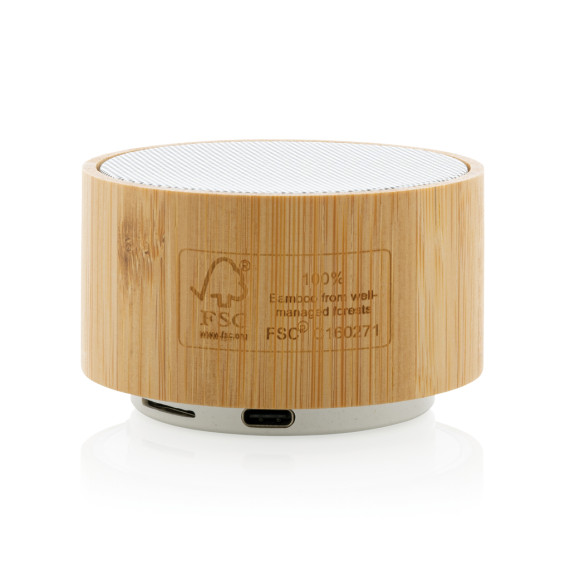 Enceinte publicitaire 3W en bambou FSC® et ABS RCS recyclée