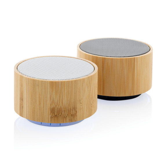 Enceinte publicitaire 3W en bambou FSC® et ABS RCS recyclée