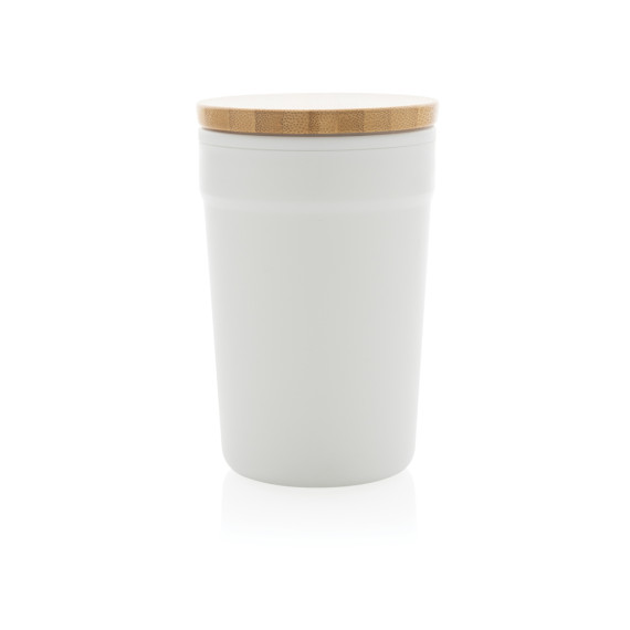 Mug publicitaire 300ml en PP GRS avec couvercle en bambou FSC® recyclé