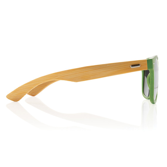 Lunettes publicitaires de soleil en bambou FSC® et plastique RCS recyclées