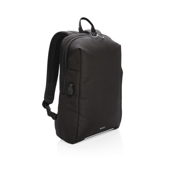 Sac publicitaire à dos avec port USB ordinateur 15,6' Swiss Peak AWARE™ recyclé