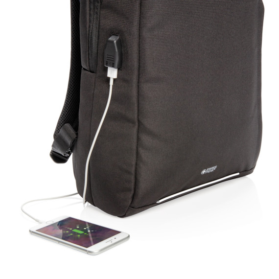 Sac publicitaire à dos avec port USB ordinateur 15,6' Swiss Peak AWARE™ recyclé