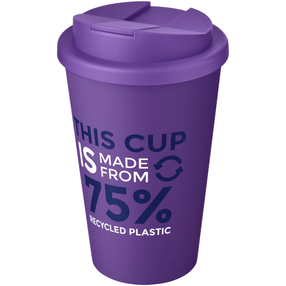 Gobelet Americano® Eco recyclé publicitaire de 350ml avec couvercle anti-déversement