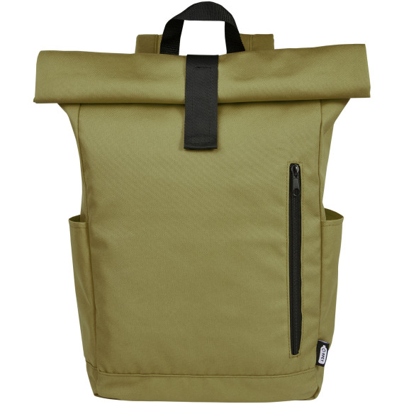 Sac publicitaire à dos Byron de 18 L en RPET GRS 15,6" avec dessus enroulable