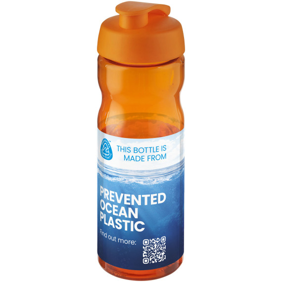 Bouteille publicitaire de sport H2O Active® Eco Base 650ml avec couvercle à bascule