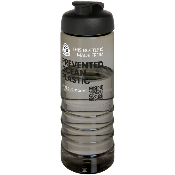 Bouteille publicitaire de sport H2O Active® Eco Treble de 750 ml avec couvercle à bascule