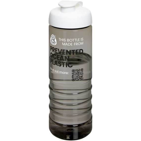 Bouteille publicitaire de sport H2O Active® Eco Treble de 750 ml avec couvercle à bascule