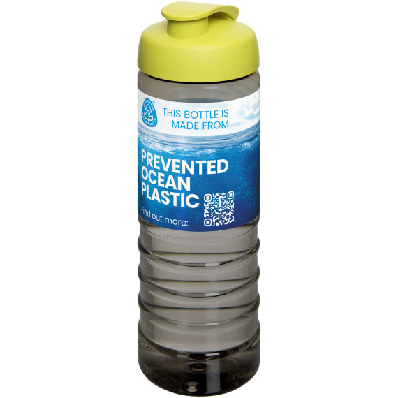 Bouteille publicitaire de sport H2O Active® Eco Treble de 750 ml avec couvercle à bascule