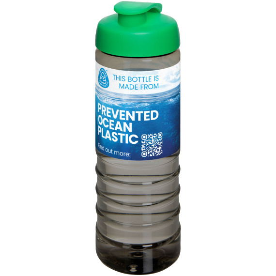 Bouteille publicitaire de sport H2O Active® Eco Treble de 750 ml avec couvercle à bascule