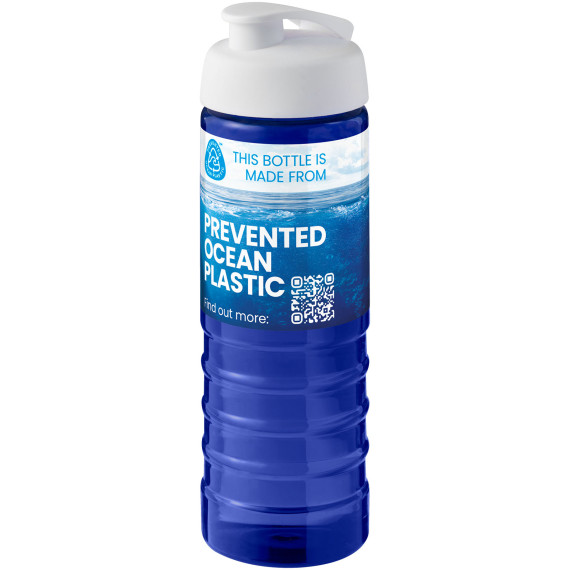 Bouteille publicitaire de sport H2O Active® Eco Treble de 750 ml avec couvercle à bascule