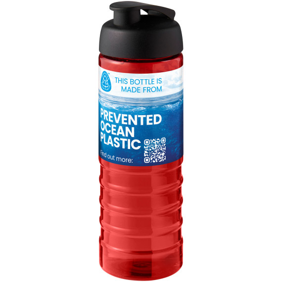 Bouteille publicitaire de sport H2O Active® Eco Treble de 750 ml avec couvercle à bascule