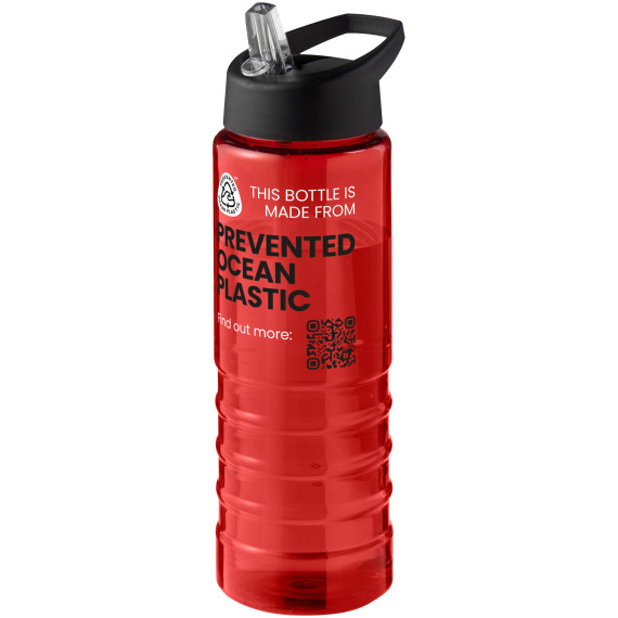 Bouteille publicitaire de sport H2O Active® Eco Treble de 750 ml avec couvercle à bec verseur